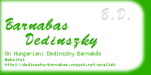 barnabas dedinszky business card